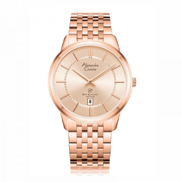 Alexandre Christie AC 8709 Full Rosegold Man Slim Elegance Sapphire MDBRGLN Alexandre Christie AC 8709 Full Rosegold Man Slim Elegance Sapphire MDBRGLN